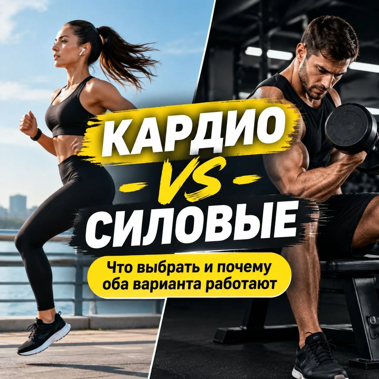 🤨Бег или штанга? Велосипед или гантели?