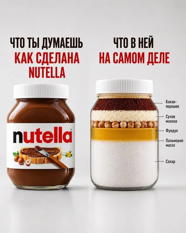 А вы знали, что состав популярных продуктов может сильно отличаться от того, как мы их ...