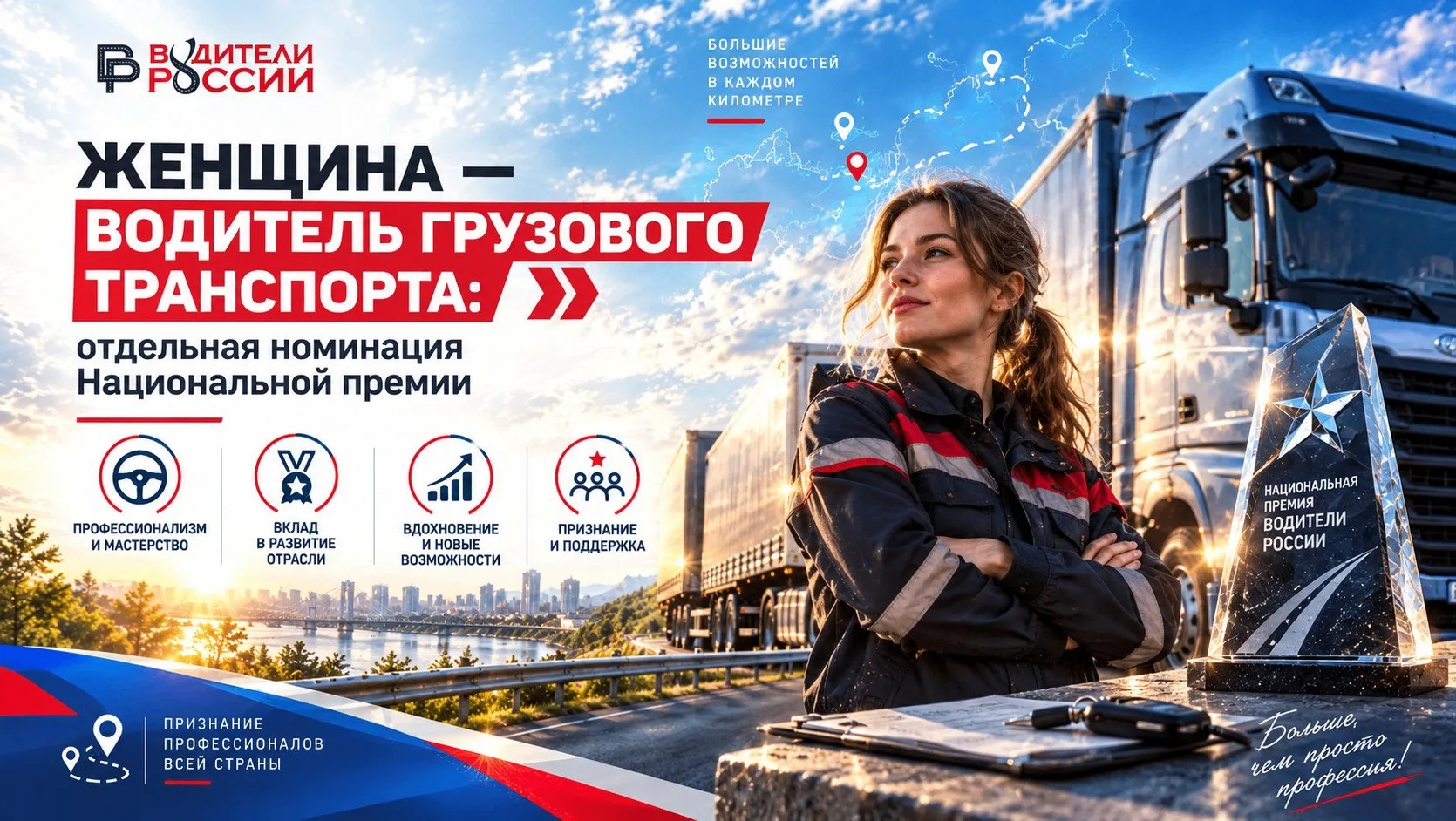 🚛 Женщина — водитель грузового транспорта: отдельная номинация Национальной премии