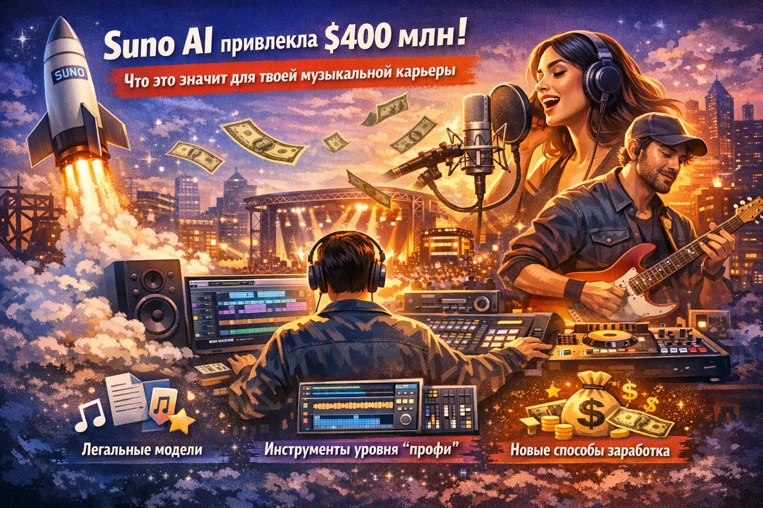 Suno AI только что привлекла $400 млн 🚀

Что это значит для твоей музыкальной карьеры
Крупнейший ра
