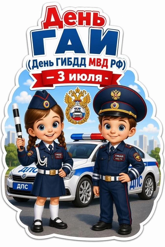 🚦👮День ГИБДД (ГАИ) МВД России.
3 июля отмечается важный профессиональный праздник – День ГИБДД.
Во