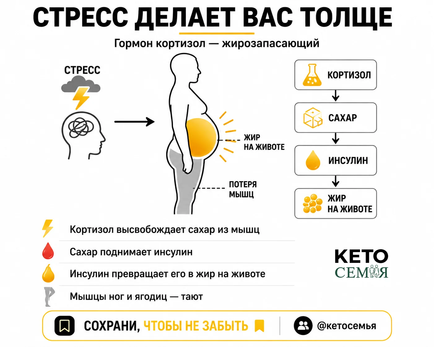 😰 СТРЕСС ДЕЛАЕТ ВАС ТОЛЩЕ: ГОРМОН КОРТИЗОЛ