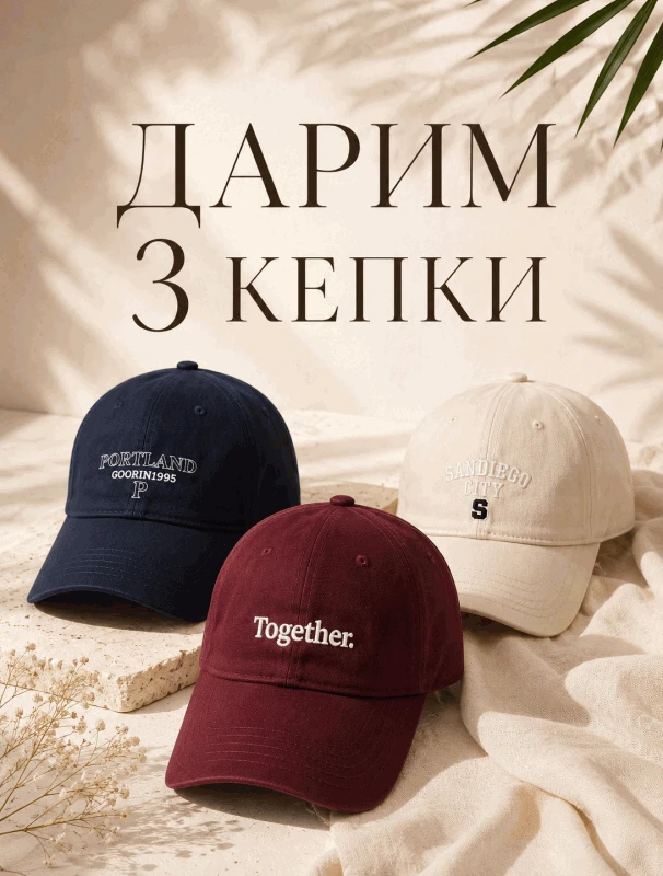 ДАРИМ 3 СТИЛЬНЫЕ КЕПКИ