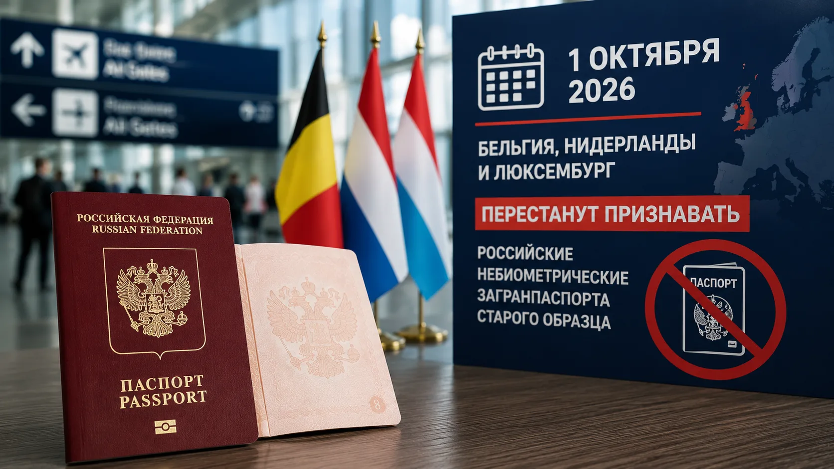 В странах Бенилюкса перестанут признавать российские небиометрические загранпаспорта