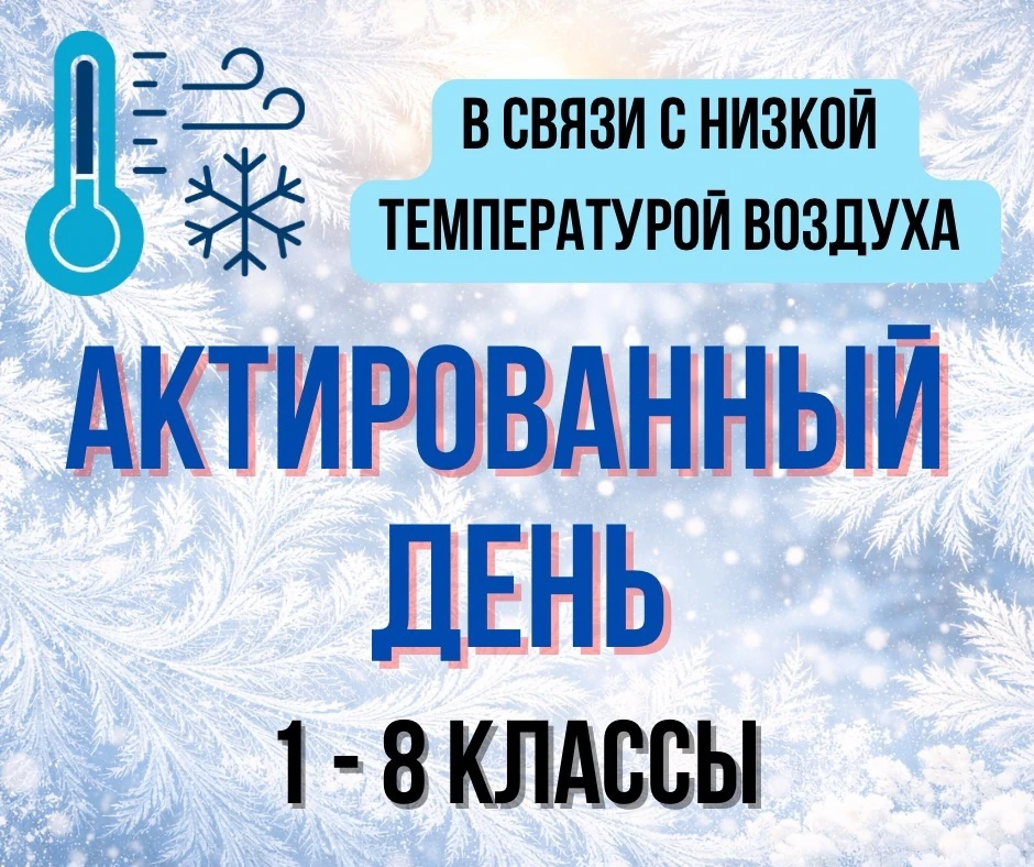 ❗️ 04.02.2026 года в МБОУ «СОШ» пст. Казлук актированный день с 1 по 8 класс ❄️