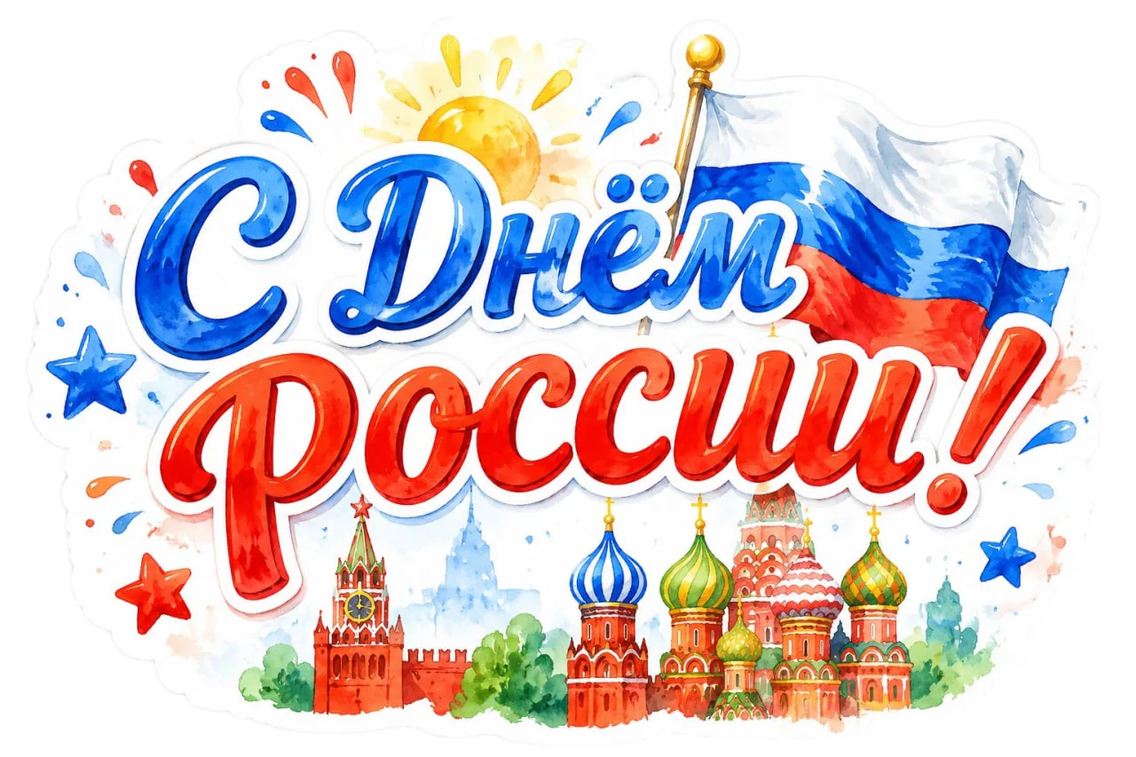 С Днём России! Пусть в сердце живут мир, добро и гордость за нашу страну! Пусть Россия процветает, а