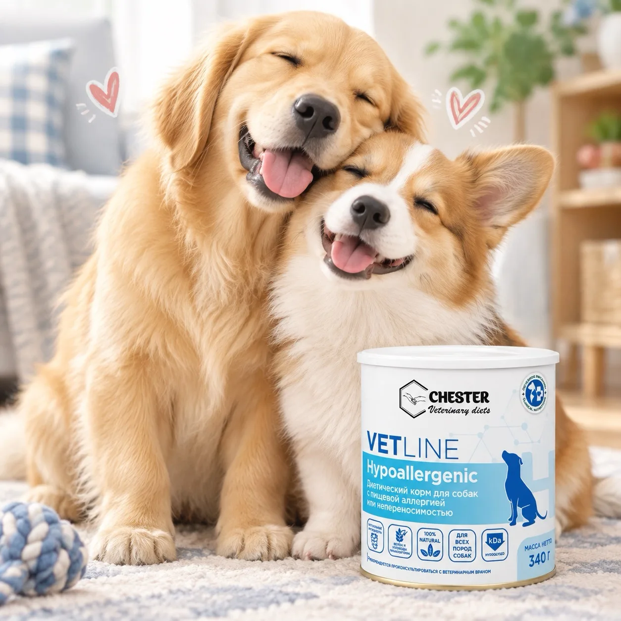 🐾 CHESTER VetLINE Hypoallergenic Dog: Здоровье кожи и пищеварения