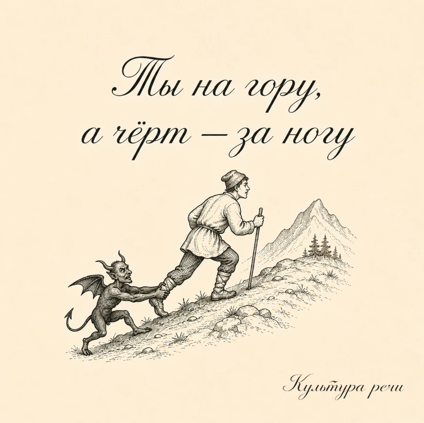 Ты на гору, а чёрт — за ногу