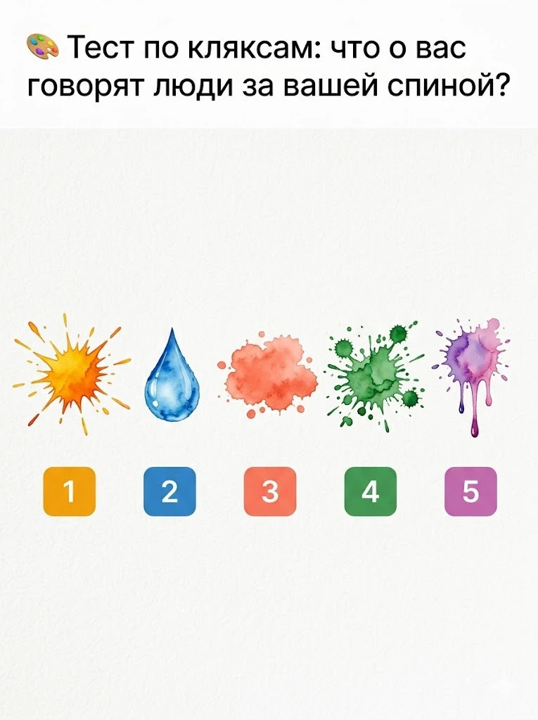 🎨 Тест по кляксам: что о вас говорят люди за вашей спиной?
Наше подсознание умеет замечать то, что 