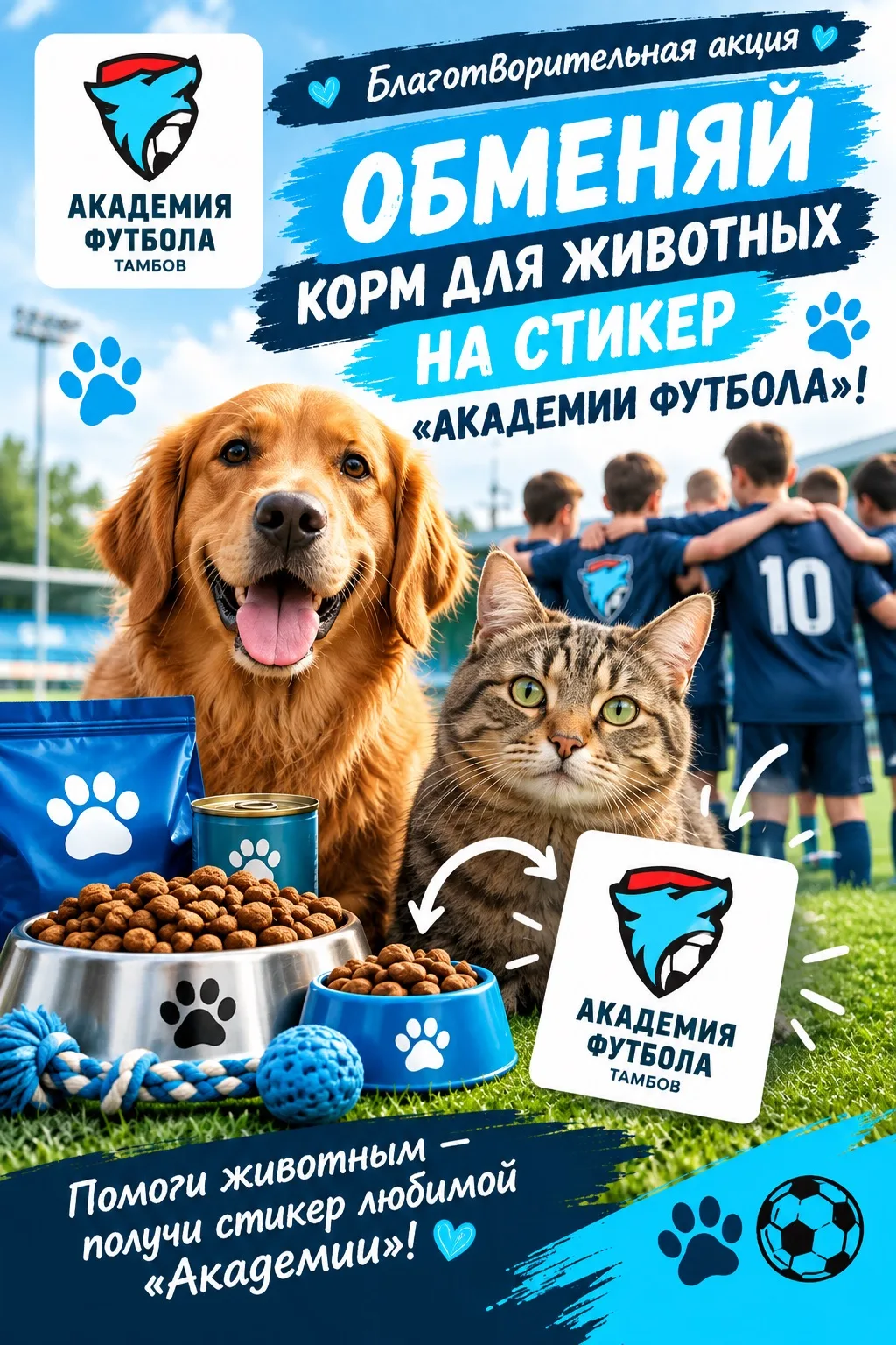 🐾 Доброе дело на футбольном поле! 🐾