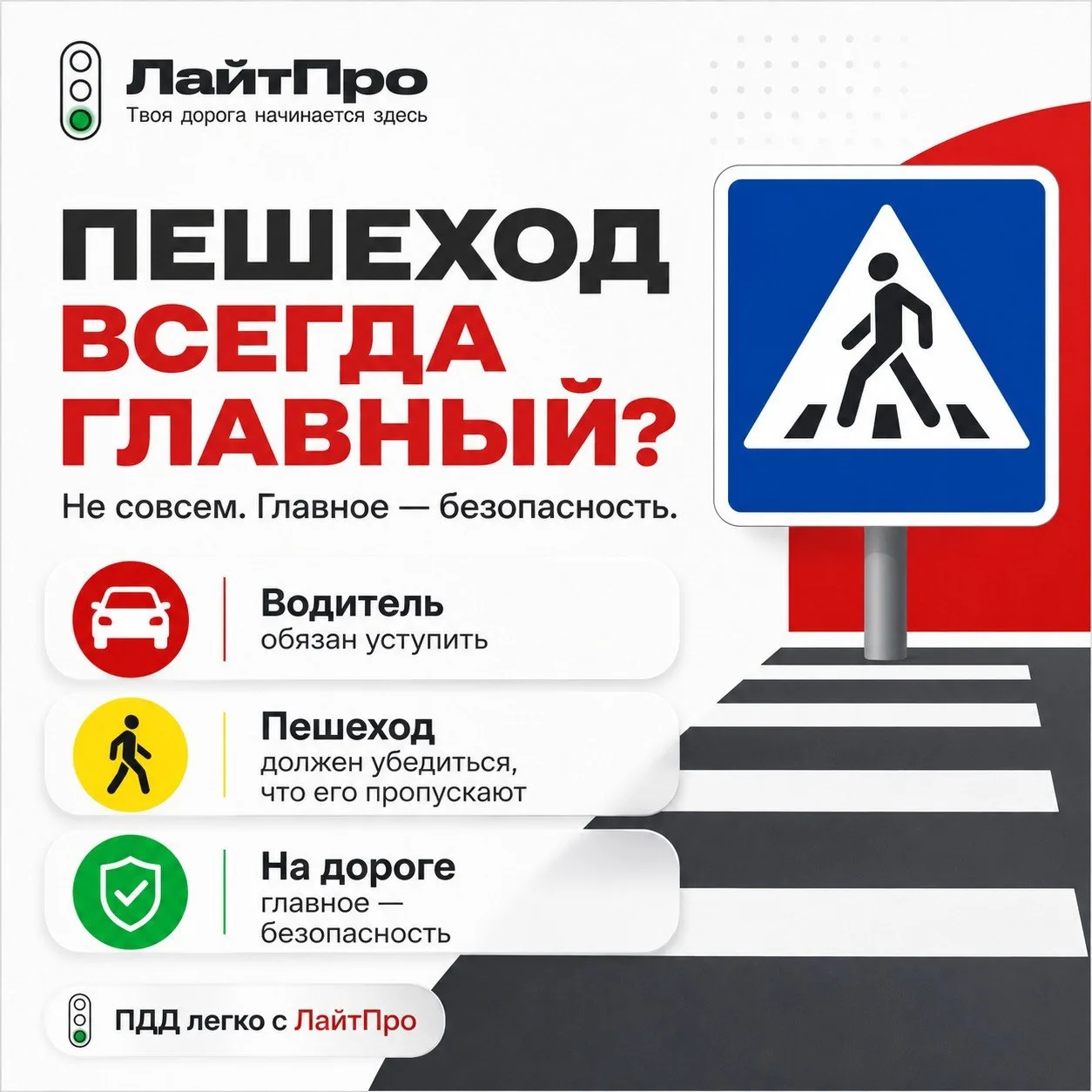Пешеход всегда главный? Не совсем 🚗