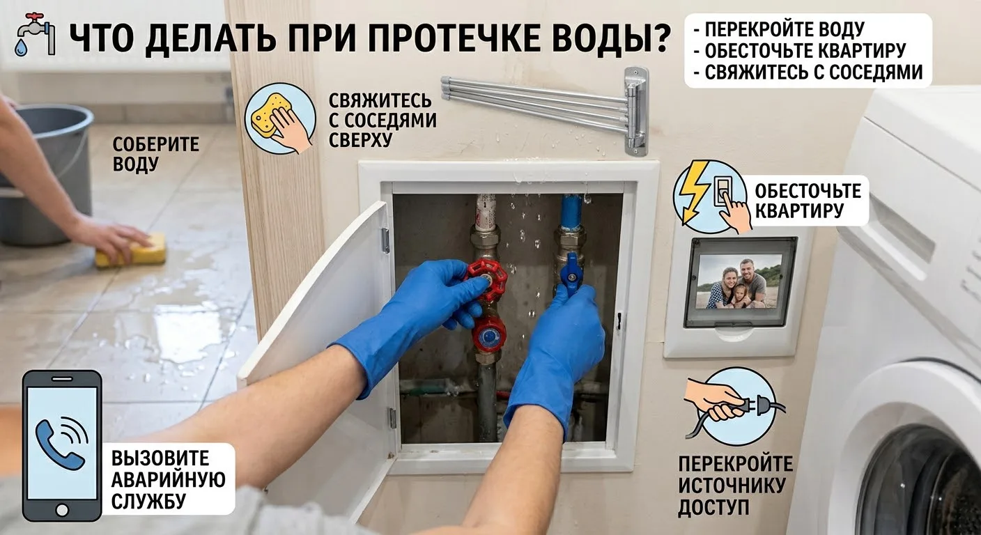 Протечка воды (в квартире или от соседей)
