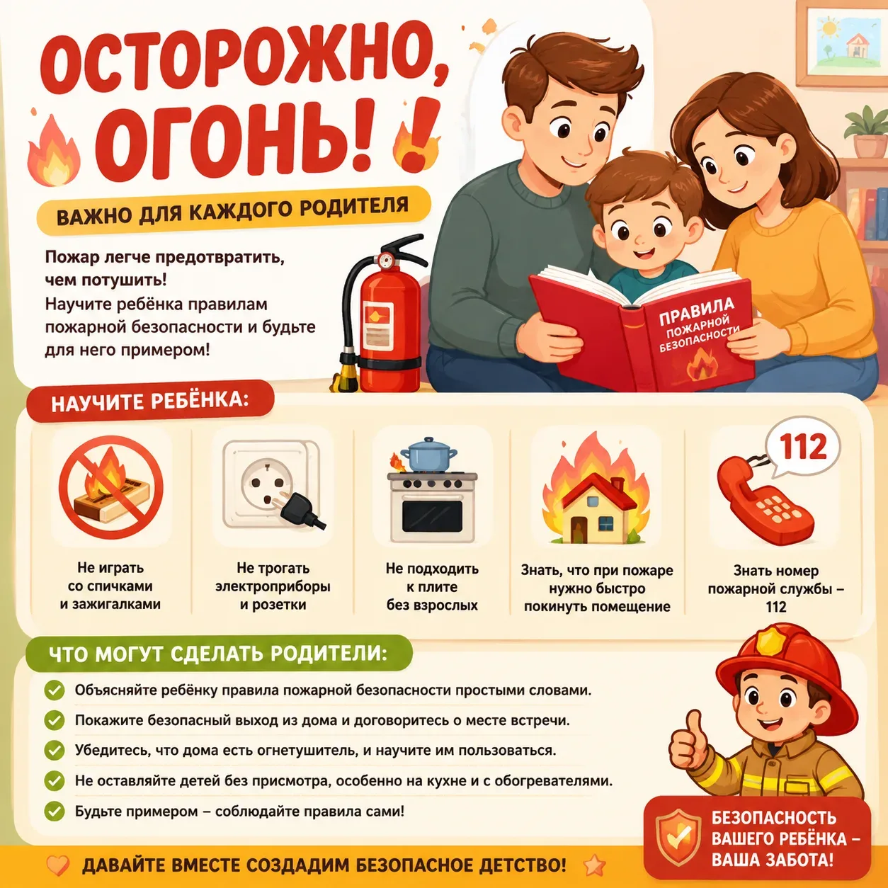 Осторожно, огонь! Важно для каждого родителя.