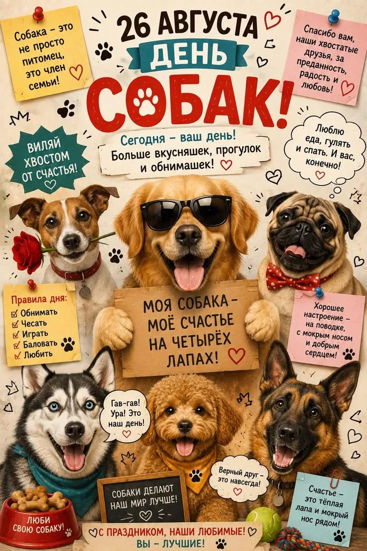 🐶 26 августа — День благодарности собаке 💛