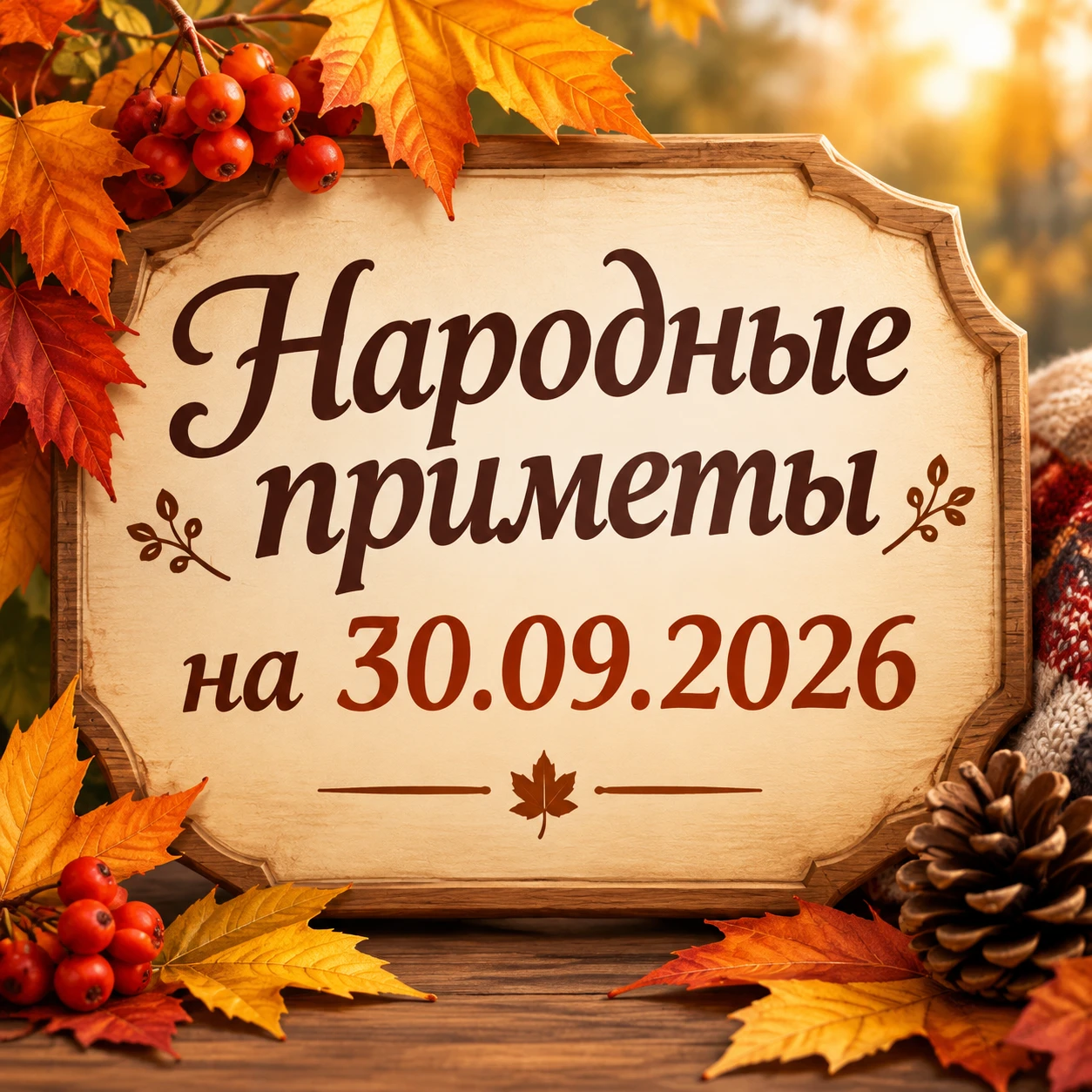 Народные приметы на 30.09.2026 🌿