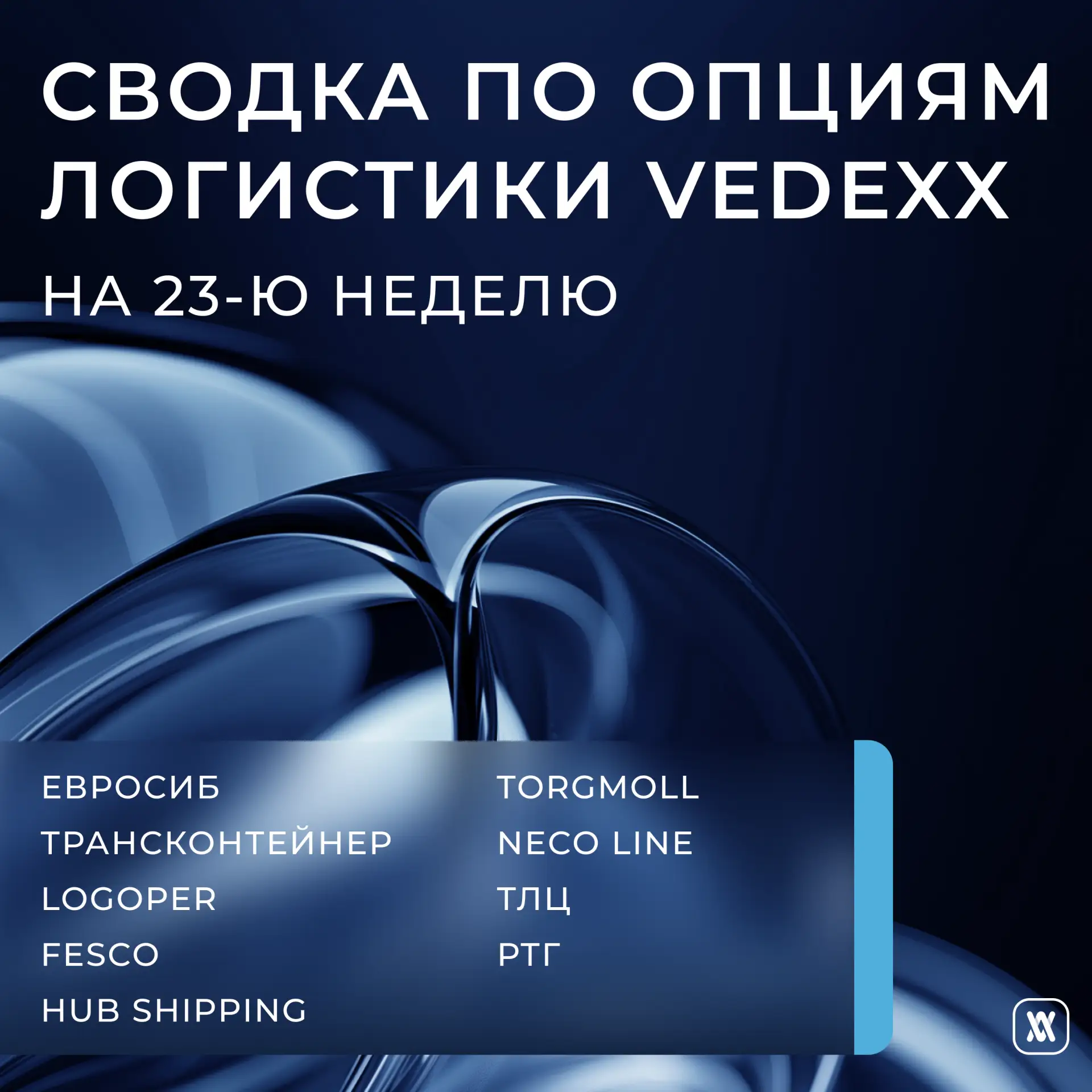 Сводка по опциям логистики Vedexx на 23-ю неделю