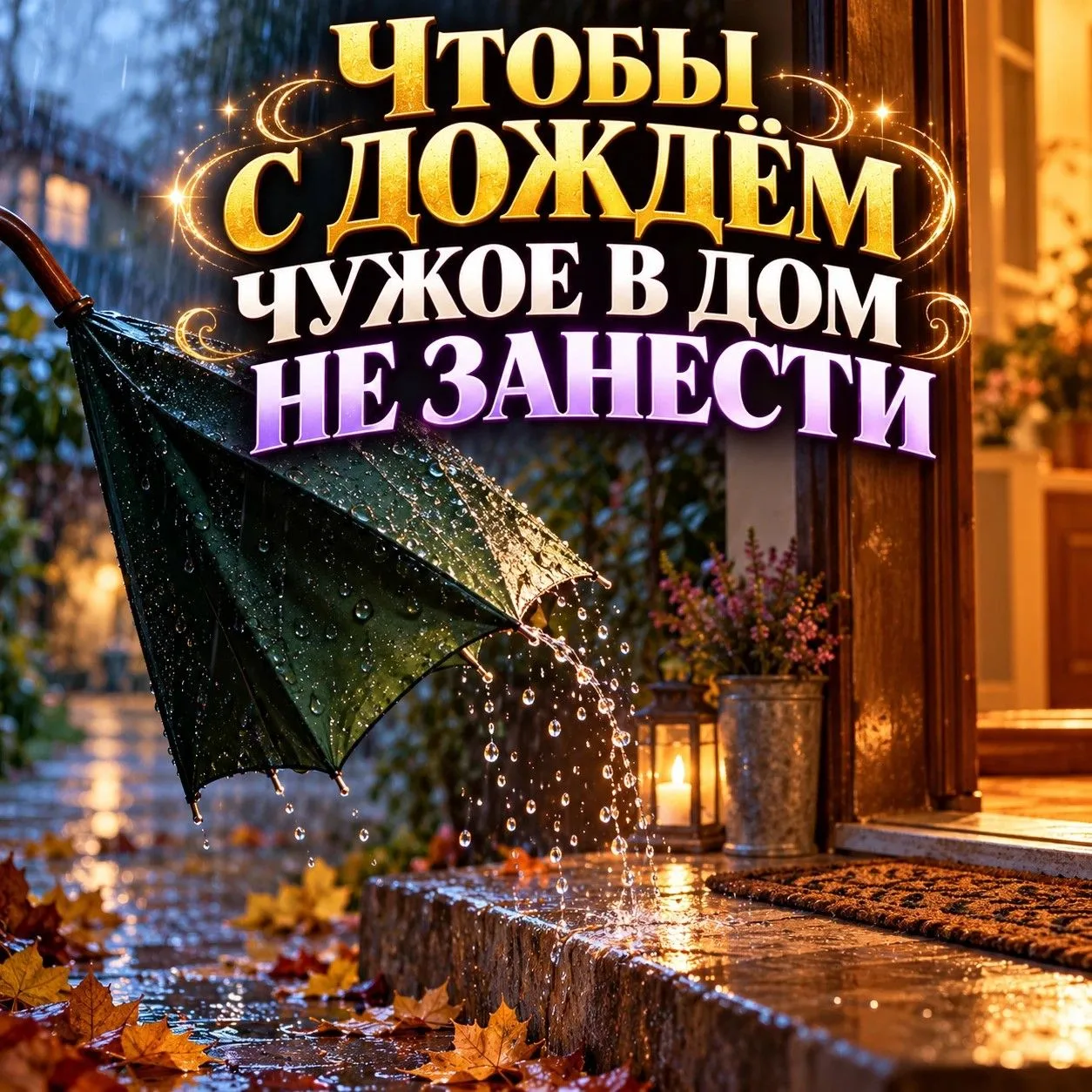 Вернувшись домой после дождя, не спешите сразу складывать мокрый зонт.