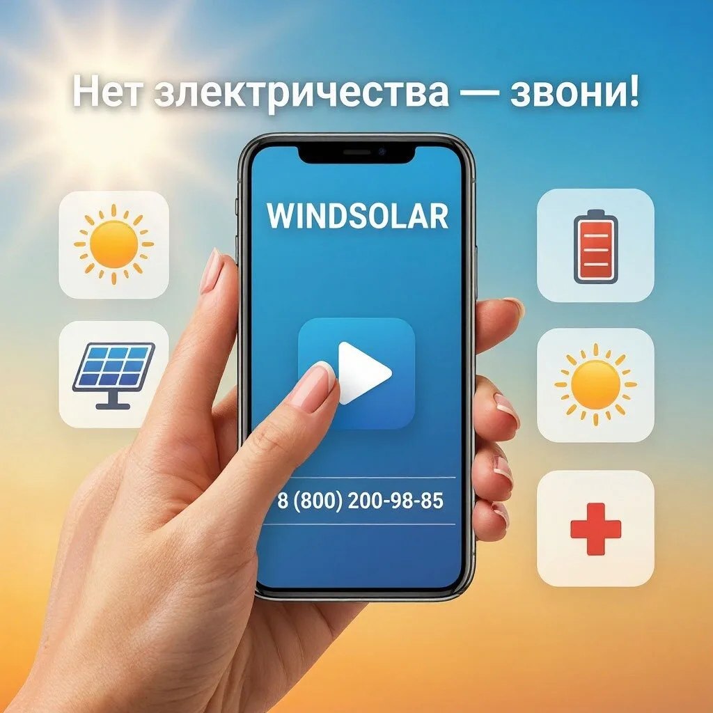Энергонезависимость с WindSolar солнечные электростанции