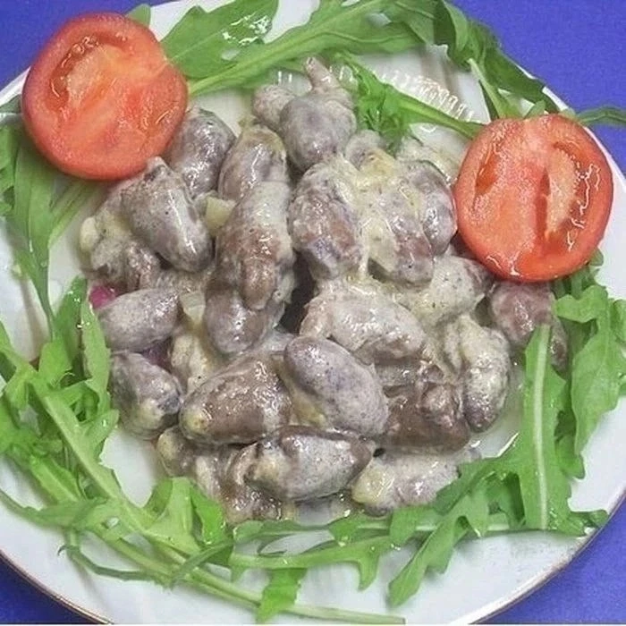 🔥Куриные сердечки в сметане.