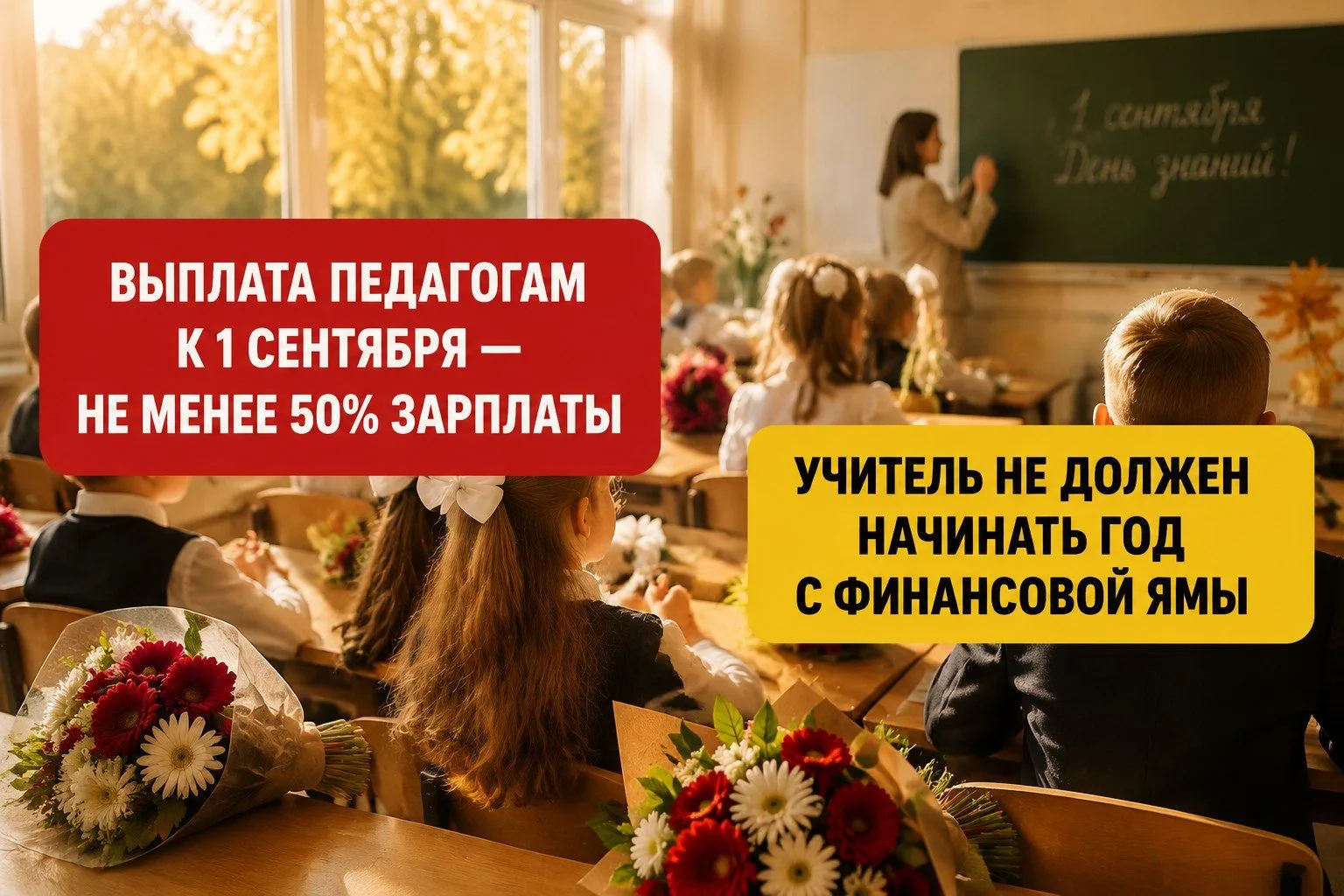 Предлагаю ввести для педагогов обязательную федеральную выплату к началу учебного года