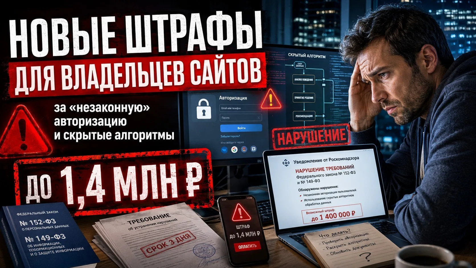 ⚡️ Госдума одобрила штрафы до 1,4 млн ₽ за «неправильную» авторизацию и скрытые алгоритмы