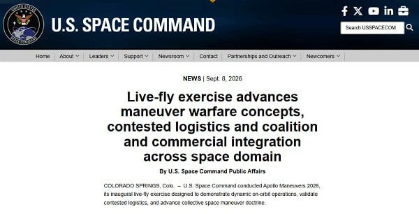 Космическое командование США провело в начале сентября учения Apollo Maneuvers 2026. Эт...