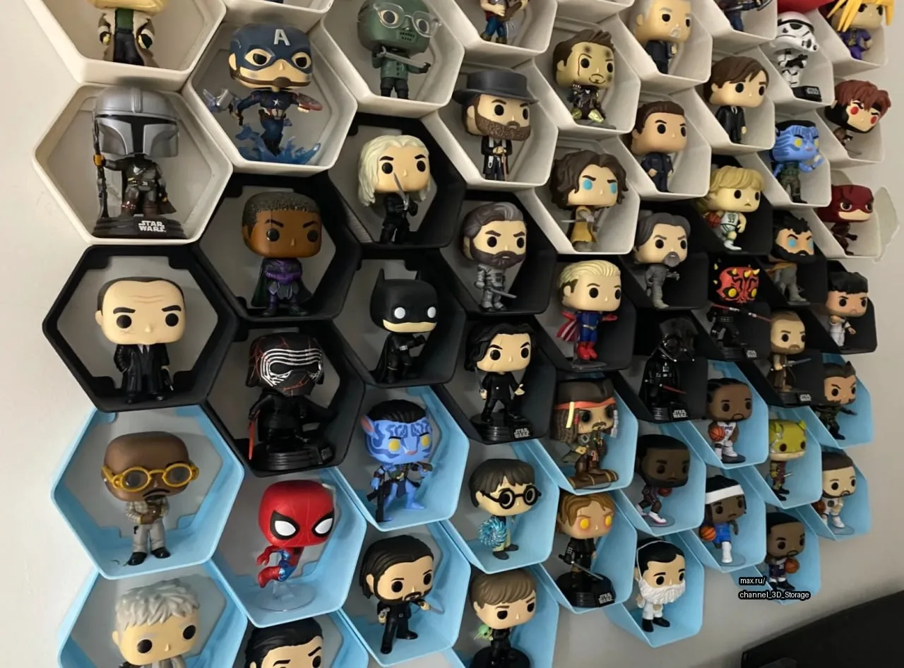 🧩 Полка FUNKO Pop в форме сот/шестиугольника