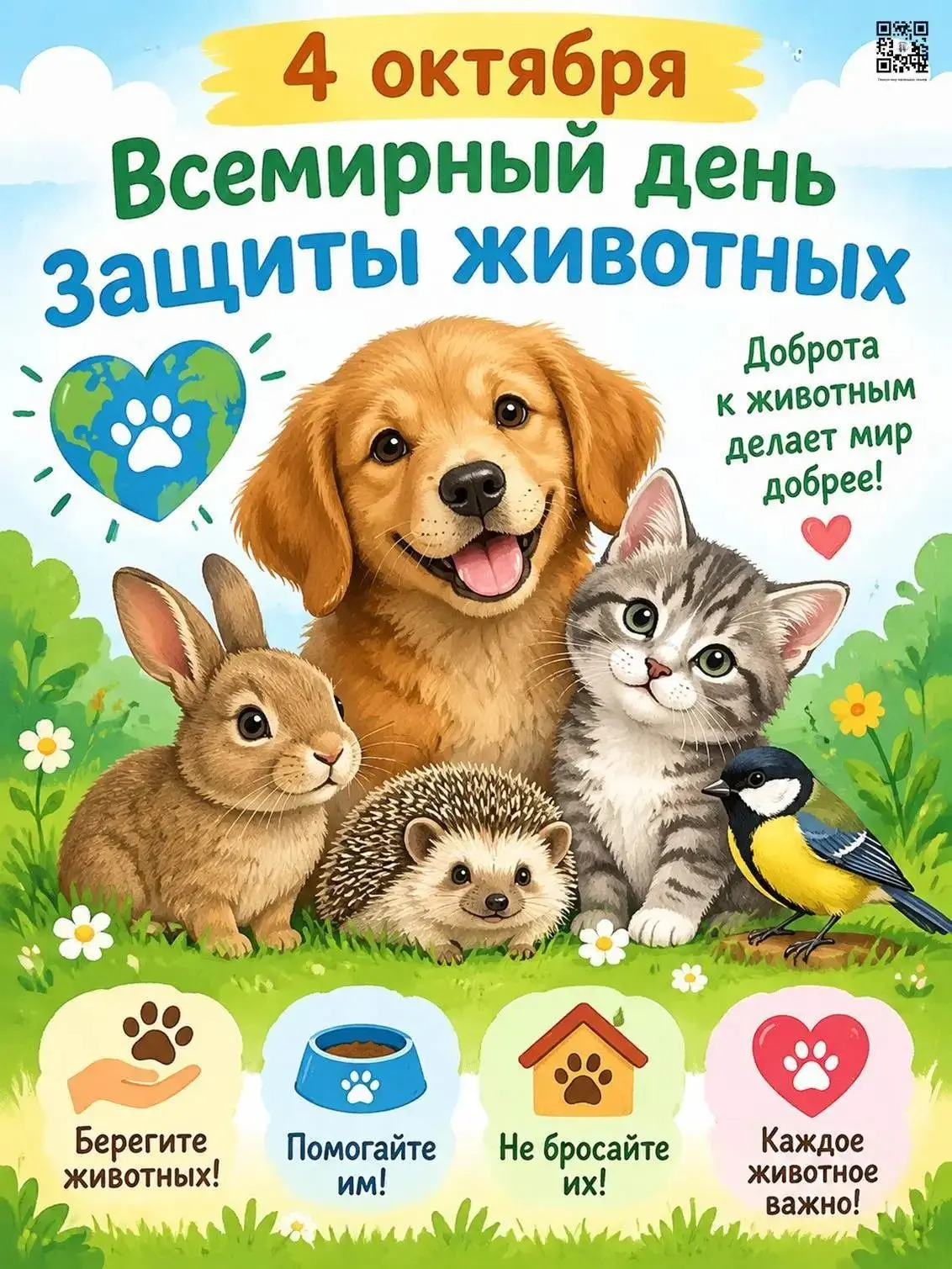 4 октября - Всемирный день защиты животных.