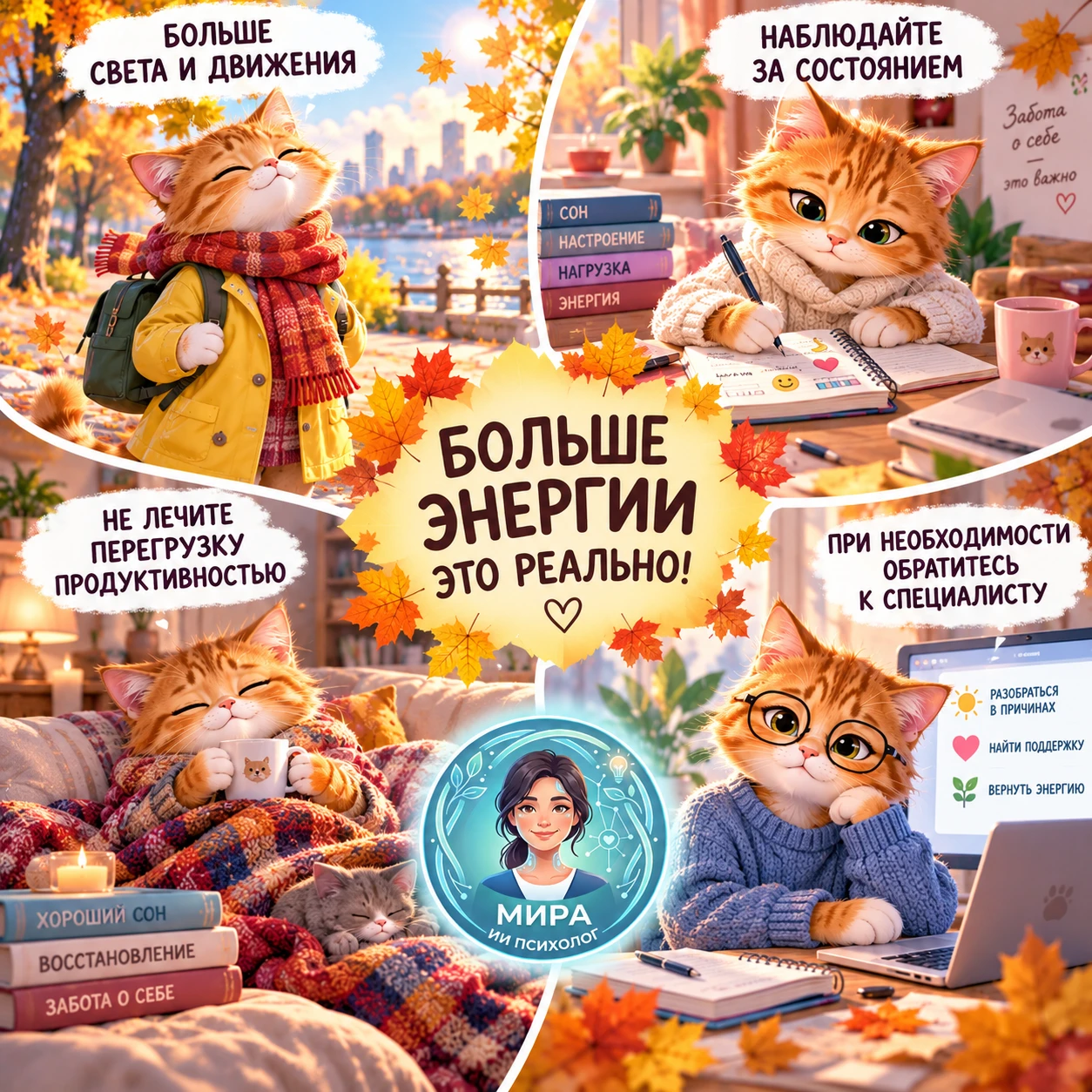 🌤 Как вернуть себе энергию и не списывать все на "просто осень"? (ЧАСТЬ 2) ✨