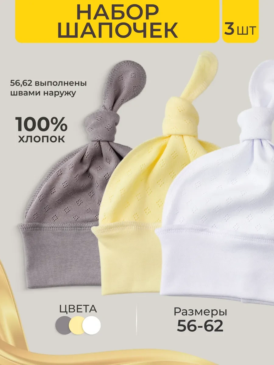 ⚡️ Шапочки для новорожденных, billix kids