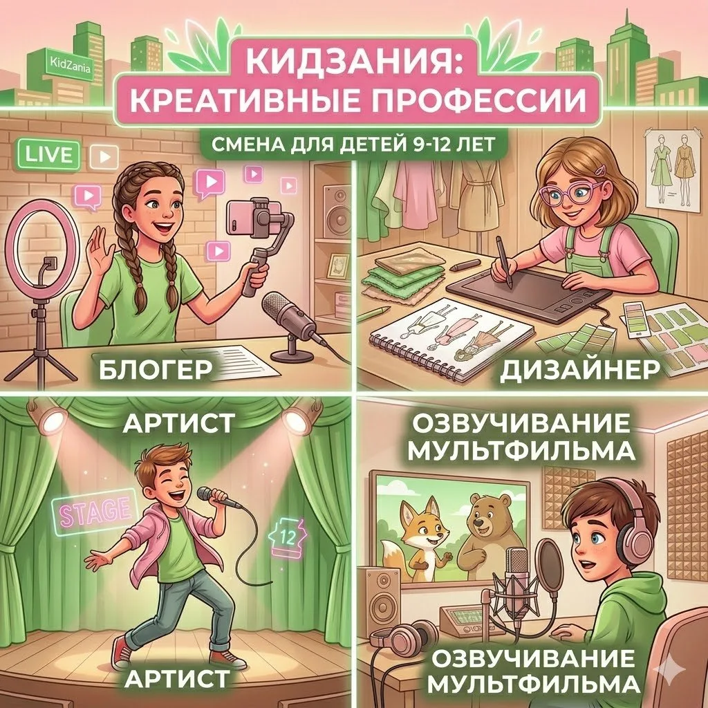 🚀 Профориентация нового поколения: Кидзания-смена для подростков 9–14 лет!