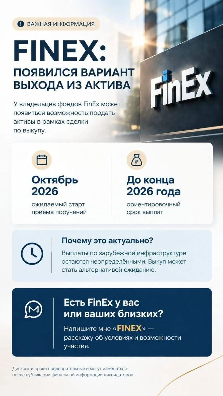 🎙️ Про ликвидацию FINEX и возможность выкупа фондов брокерами до старта самой ликвидац...