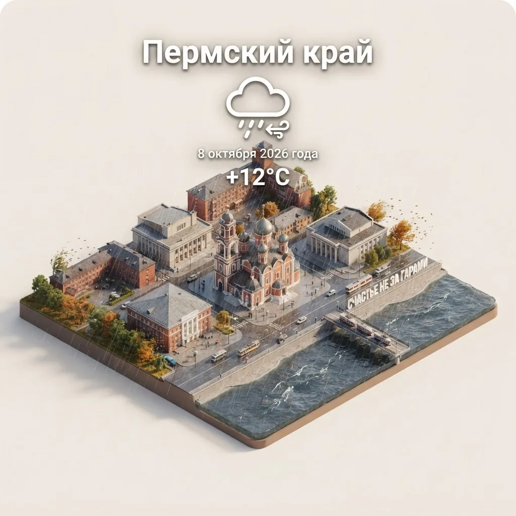 В Пермском крае 8 октября ожидается прохладная осенняя погода с дождями и порывистым ве...