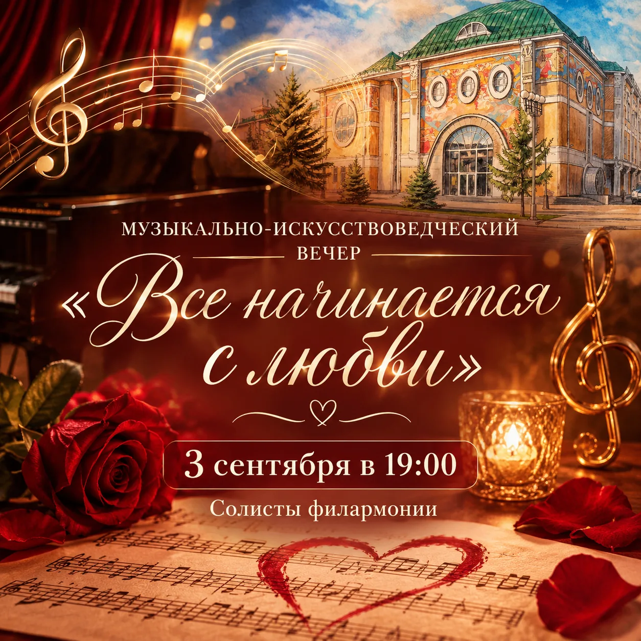 ❤️3 сентября в 19:00 встречаемся в Белгородском художественном музее на вечере «Все нач...