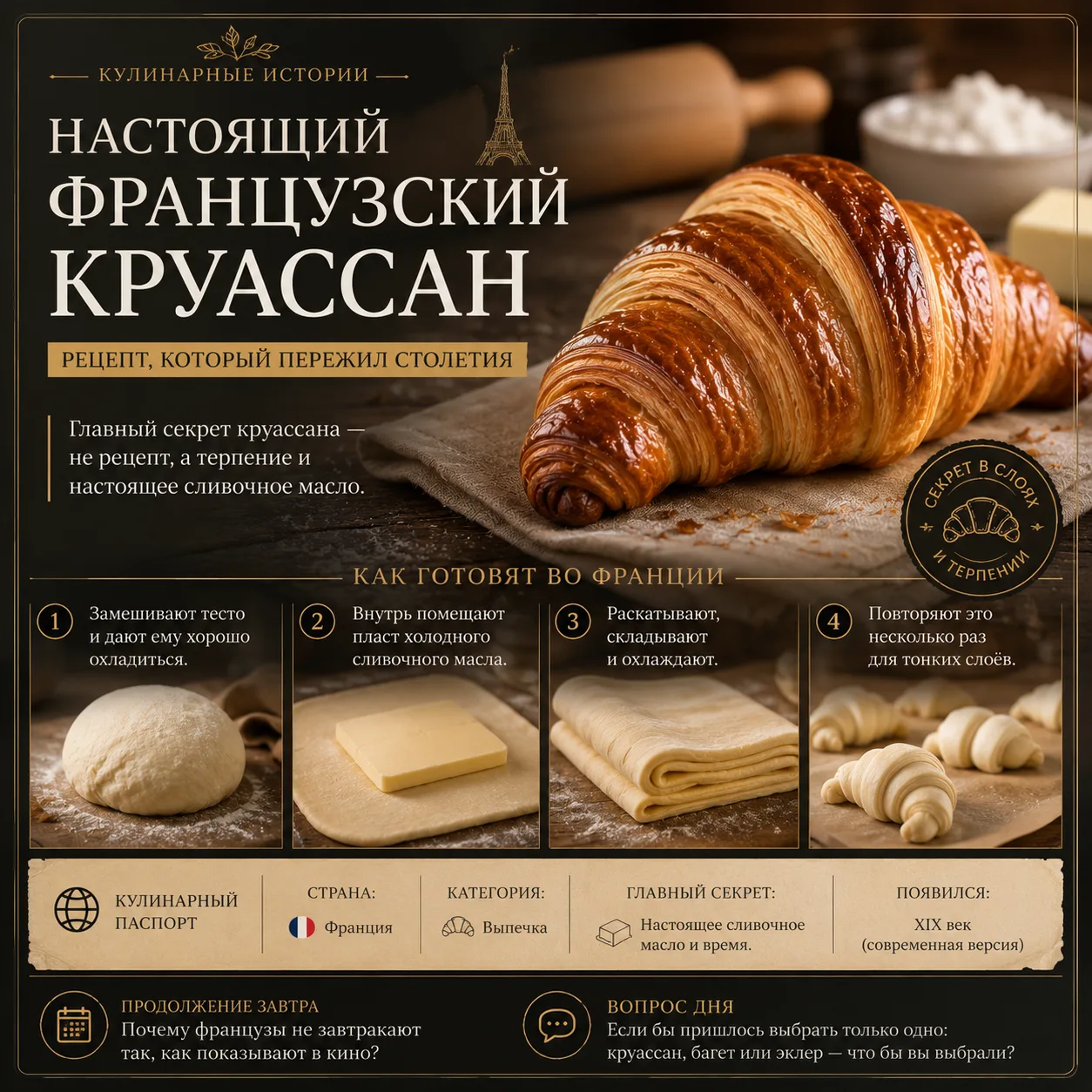 🥐 Настоящий французский круассан: рецепт, который пережил столетия