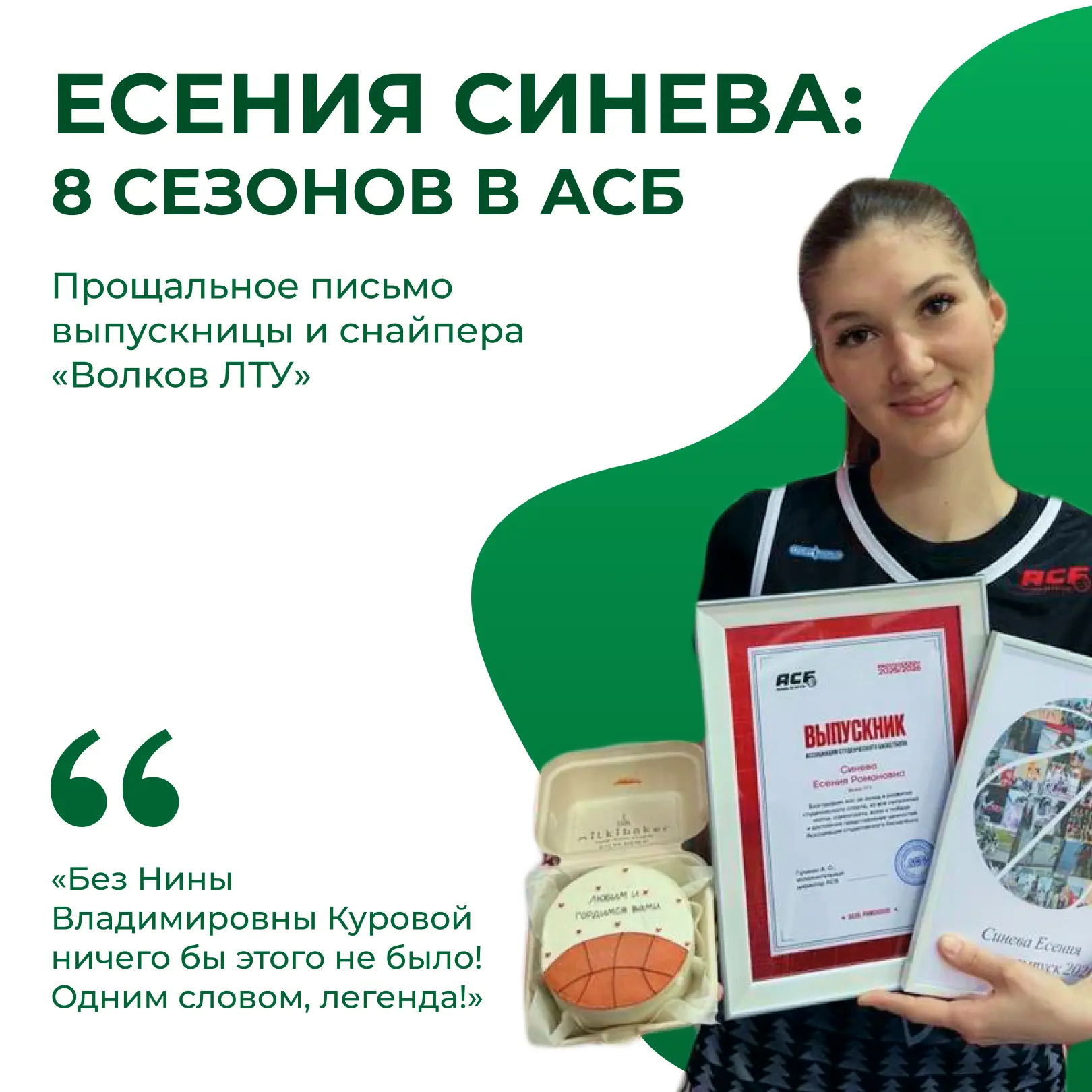 🏀 8 сезонов Есении Синевой в АСБ