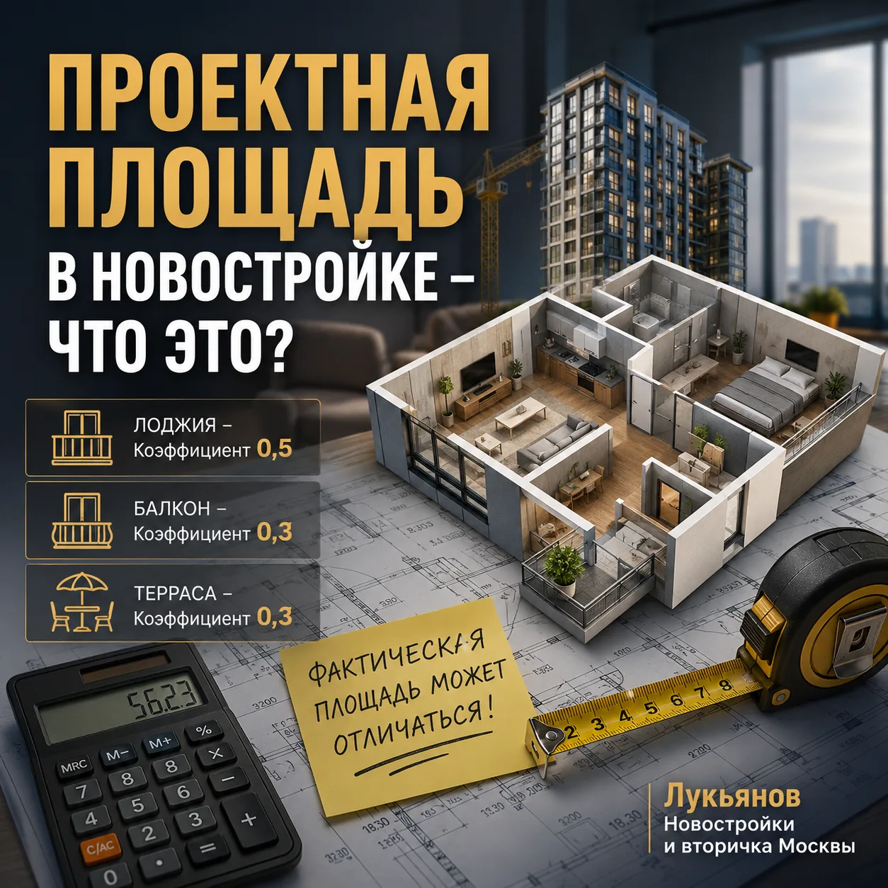Проектная площадь квартиры в новостройке - что это?