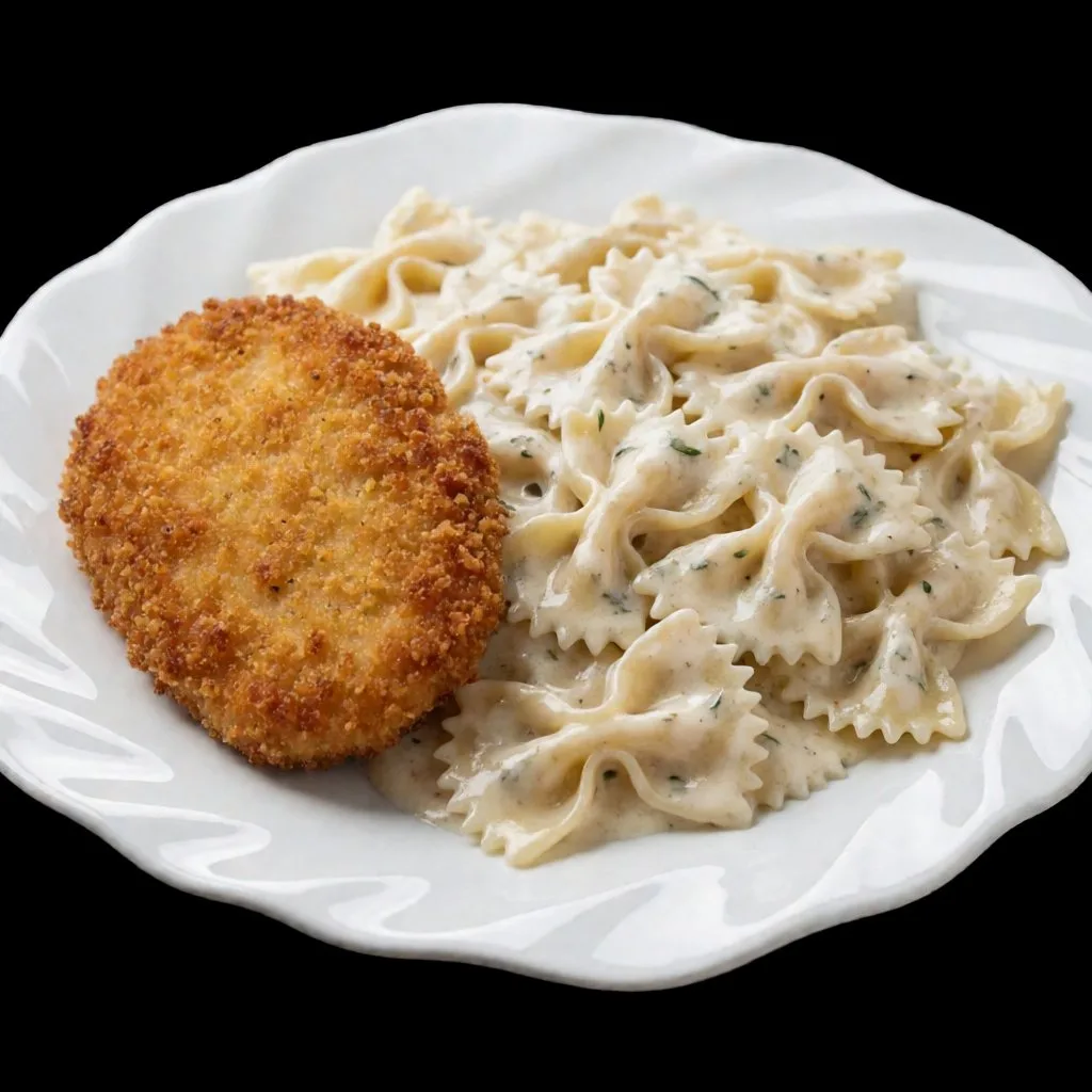 🍗 Куриные отбивные с макаронами в сливочном соусе