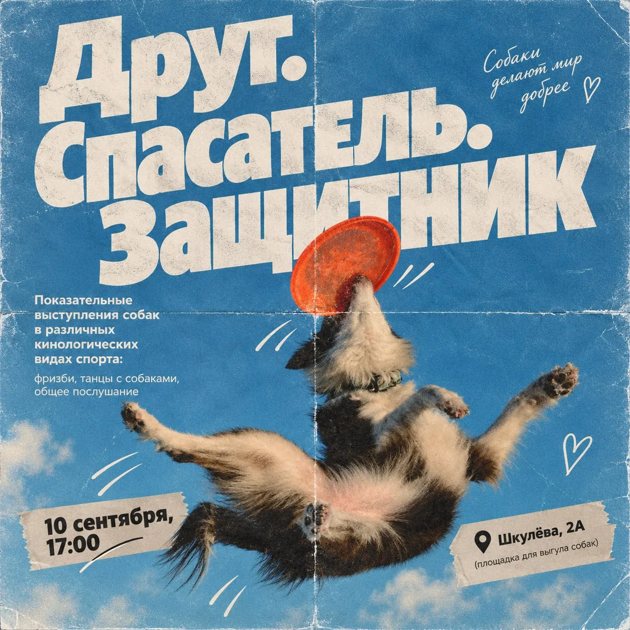 🐕 10 сентября в 17:00 на площадке для выгула собак на Шкулёва пройдет мероприятие «Дру...