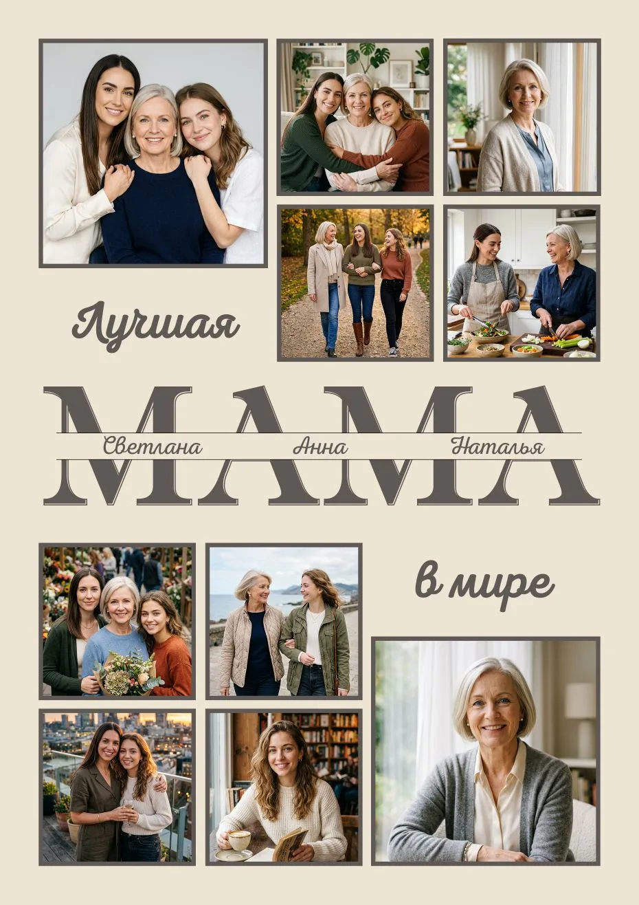 У нас ещё один шаблон для поздравления самой главной женщины - Мамы🫂

Работаем не только по нашим ш