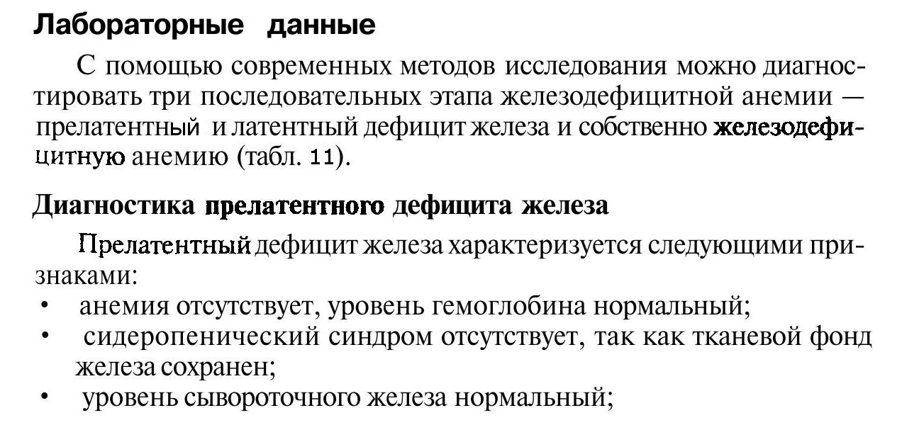 Диагностика железодефицитной анемии
