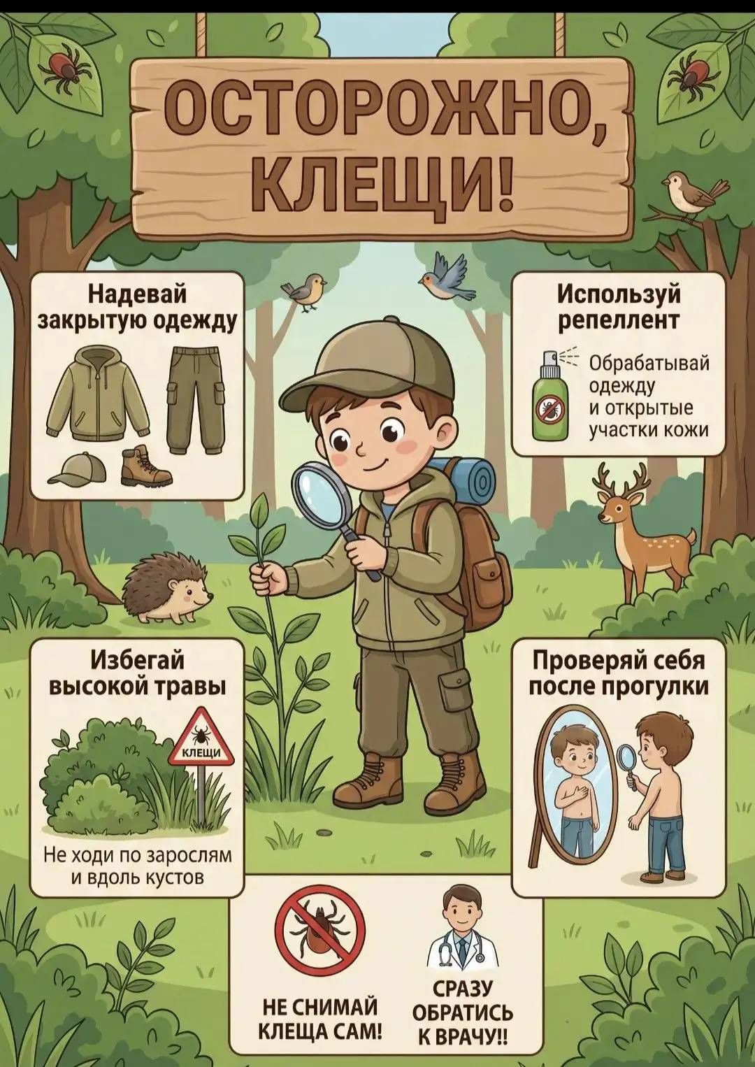 Лето — это не только тепло и каникулы, но и время пробуждения клещей.