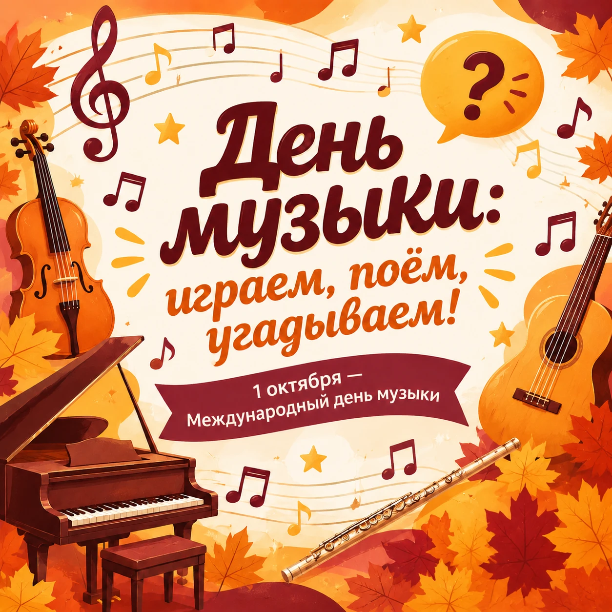 🎵 День музыки: играем, поём, угадываем!