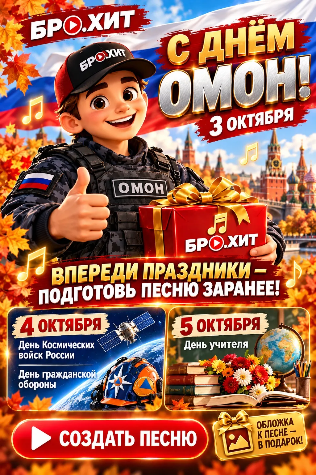 🎵 Подарите песню тем, кем гордитесь — вместе с БРО.ХИТ! ❤️