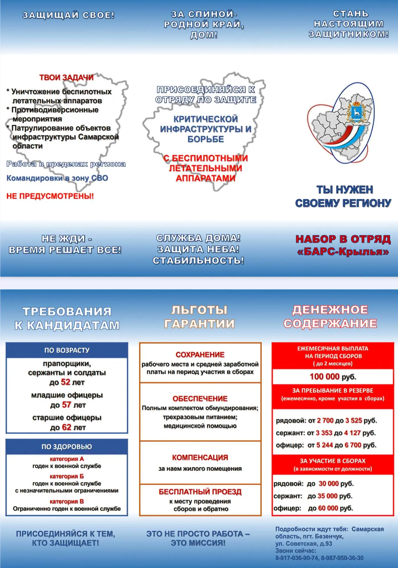 В Самарской области продолжается формирование отряда «БАРС-КРЫЛЬЯ». Его главная задача ...
