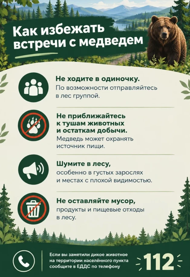 В Пермском крае выпустили памятку, как вести себя при встрече с медведем