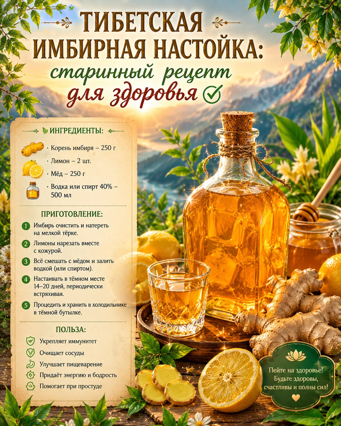 Тибетская имбирная настойка: старинный рецепт для здоровья✅

Приготовление тибетской имбирной настой