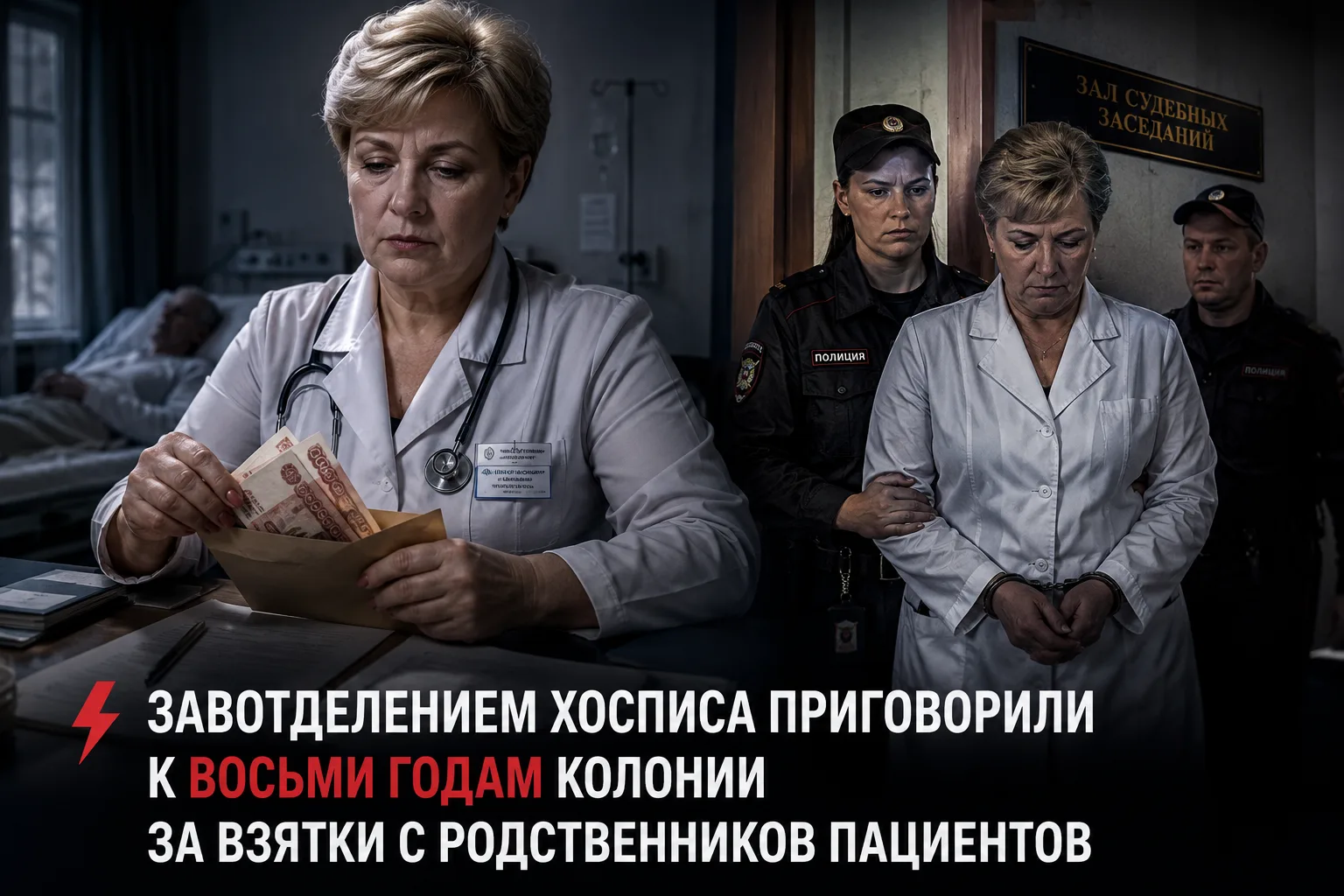 ⚡️ Завотделением хосписа приговорили к восьми годам колонии за взятки с родственников пациентов

В К