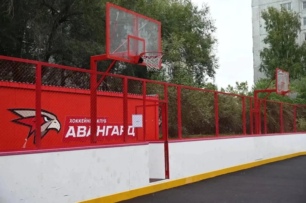 🏒 В Омске открыли новую универсальную спортивную площадку