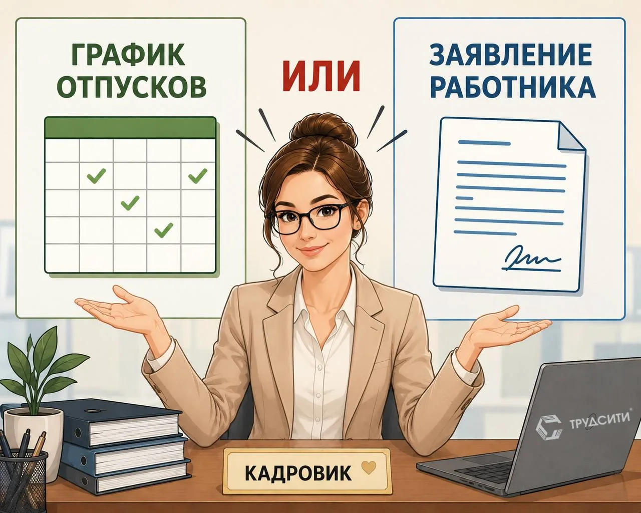 Казалось бы, аксиома: отпуск по графику = без заявления.

Но все равно вижу, как летят уведомления о